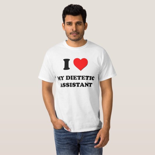 Liebe I mein diätetischer Assistent T-Shirt (Vorne ganz)