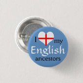 Liebe I mein englischer Vorfahren Knopf Button (Vorne & Hinten)