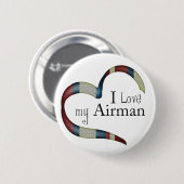 Liebe I mein Fliegerknopf Button (Vorne & Hinten)