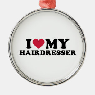 Liebe I mein Friseur Silbernes Ornament