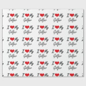 Liebe I mein Golfspieler Geschenkpapier (Flach)