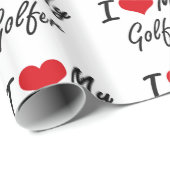 Liebe I mein Golfspieler Geschenkpapier (Rolleneckpunkt)