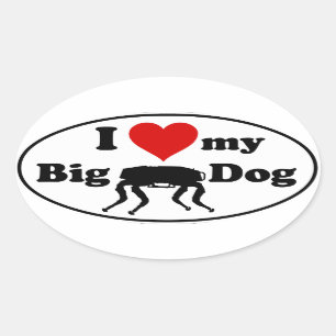 Liebe I mein großer Hund Ovaler Aufkleber