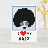 Liebe I mein Haar - Afro Karte (Gelbe Blume)