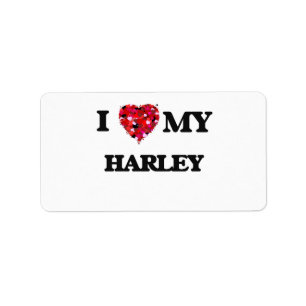 Liebe I mein Harley Adressaufkleber