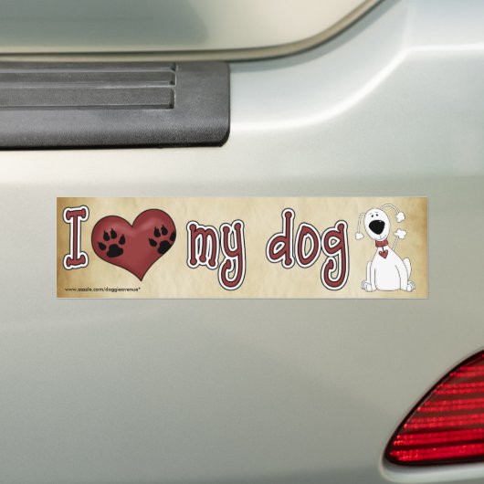 Liebe I mein Hund! Autoaufkleber (Auf Auto)