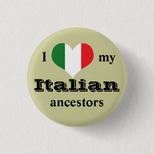 Liebe I mein italienischer Vorfahren Knopf Button
