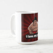 Liebe I mein Job Sumo Kaffeetasse (Vorderseite Links)