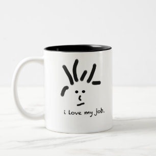 Liebe I mein Job Zweifarbige Tasse