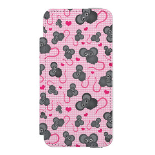 Liebe I mein Mäusemuster im Rosa Incipio Watson™ iPhone 5 Geldbörsen Hülle