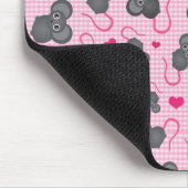Liebe I mein Mäusemuster im Rosa Mousepad (Ecke)