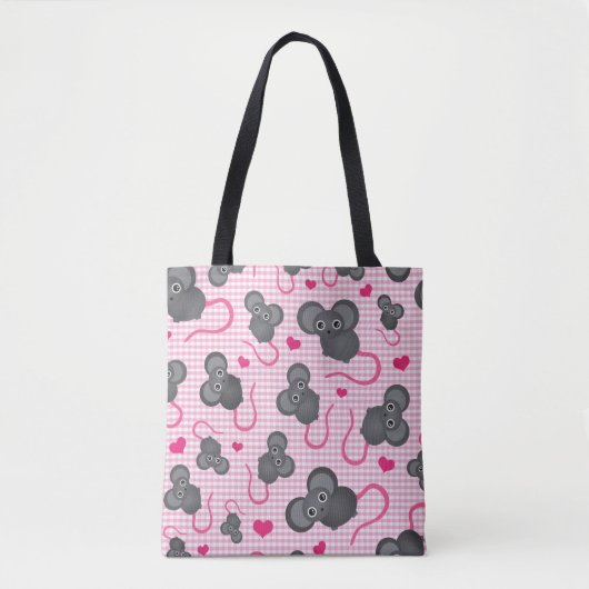 Liebe I mein Mäusemuster im Rosa Tasche (Vorderseite)