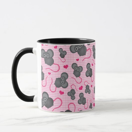 Liebe I mein Mäusemuster im Rosa Tasse (Links)