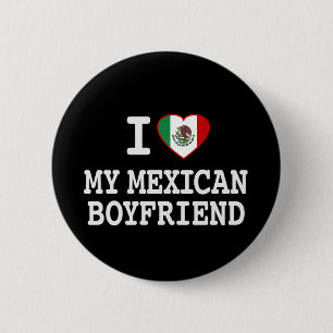 Liebe I mein mexikanischer Freund mit Herz-Flagge Button
