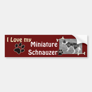 Liebe I mein Miniaturschnauzer-Autoaufkleber Autoaufkleber