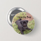 Liebe I mein Mops-Knopf Button (Vorne & Hinten)