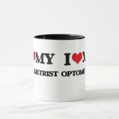 Liebe I mein Optometriker Tasse (Zentrum)