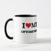 Liebe I mein Optometriker Tasse (Links)