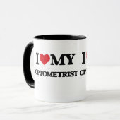 Liebe I mein Optometriker Tasse (Vorderseite Links)