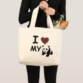 Liebe I mein PANDA Jumbo Stoffbeutel (Vorderseite (Produkt))