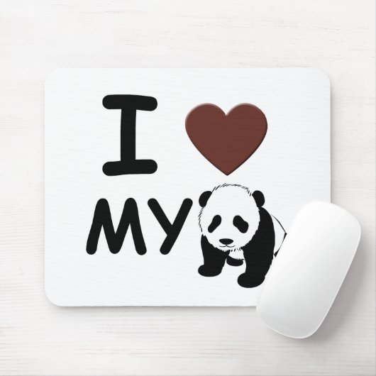 Liebe I mein Panda Mousepad (Mit Mouse)