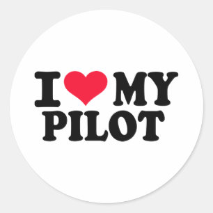 Liebe I mein Pilot Runder Aufkleber