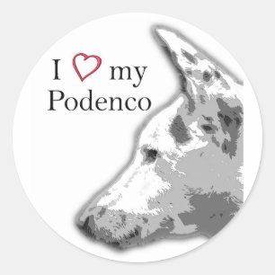 Liebe I mein podenco Runder Aufkleber