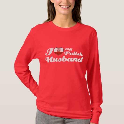 Liebe I mein polnischer Ehemann T-Shirt (Vorderseite)