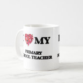 Liebe I mein Primärschule-Lehrer Kaffeetasse (Vorderseite Links)