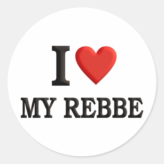 Liebe I mein Rebbe Runder Aufkleber (Vorderseite)