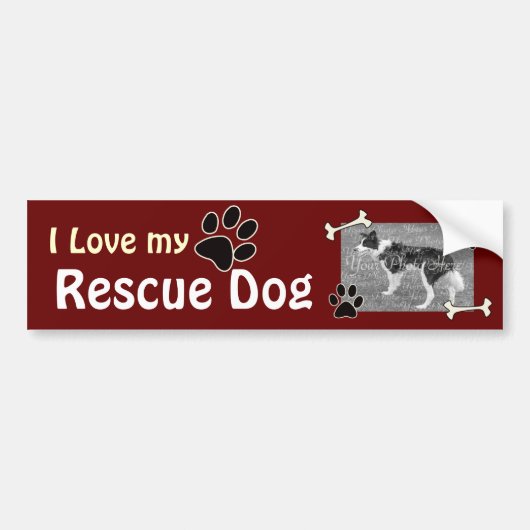 Liebe I mein Rettung DogBumper Aufkleber Autoaufkleber (Vorne)