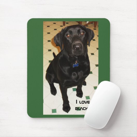 Liebe I mein schwarzer Labrador Mousepad (Mit Mouse)