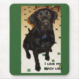 Liebe I mein schwarzer Labrador Mousepad