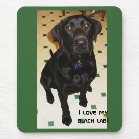 Liebe I mein schwarzer Labrador Mousepad (Vorne)