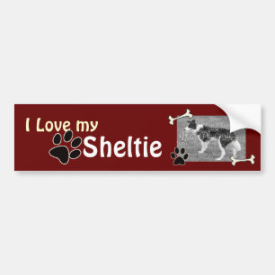 Liebe I mein Sheltie Autoaufkleber