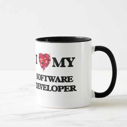 Liebe I mein Software-Entwickler Tasse (Rechts)
