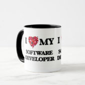 Liebe I mein Software-Entwickler Tasse (Vorderseite Links)