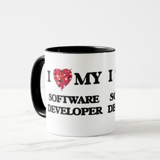 Liebe I mein Software-Entwickler Tasse (Vorderseite Links)