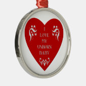 Liebe I mein ungeborenes Baby Silbernes Ornament (Rechts)