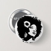 Liebe I mein verworrenes gelocktes Haar Button (Vorne & Hinten)