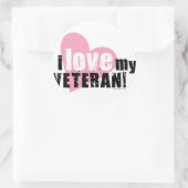 Liebe I mein Veteran! Runder Aufkleber (Tasche)