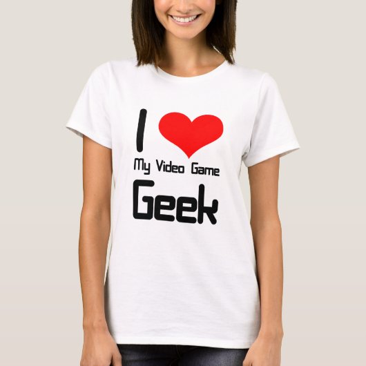 Liebe I mein Videospiel Geek T-Shirt (Vorderseite)