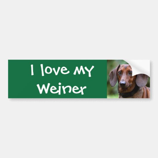 Liebe I mein Weiner Autoaufkleber (Vorne)
