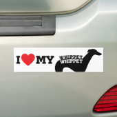 Liebe I mein Whippet Autoaufkleber (Auf Auto)