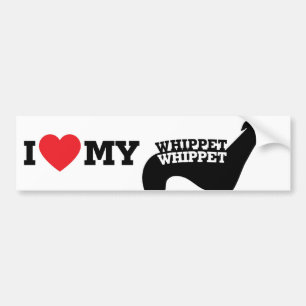 Liebe I mein Whippet Autoaufkleber
