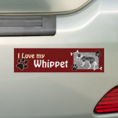 Liebe I mein Whippet Autoaufkleber (Auf Auto)