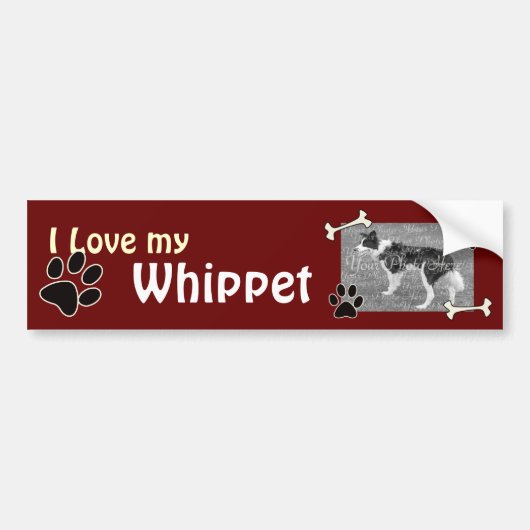 Liebe I mein Whippet Autoaufkleber (Vorne)