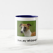 Liebe I mein Whippet! Zweifarbige Tasse (Mittel)
