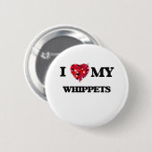 Liebe I mein Whippets Button (Vorne & Hinten)
