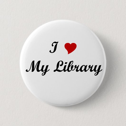 Liebe I meine Bibliothek Button (Vorderseite)